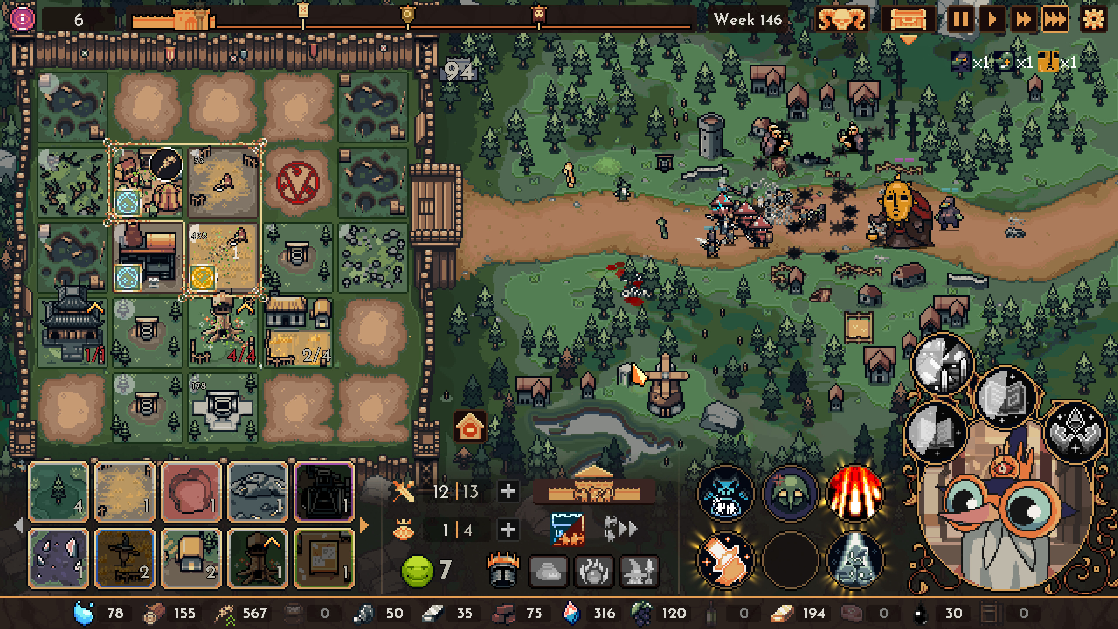 The King Is Watchingcondenses kingdom-building strategy to a single screen